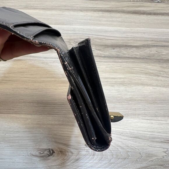 Gucci Canvas Long Wallet- Rare Brown Wood Magnet Clasp Vintage Monogram - Picture 15 of 16